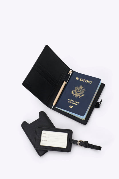 The Passport & Luggage Tag Set in Black