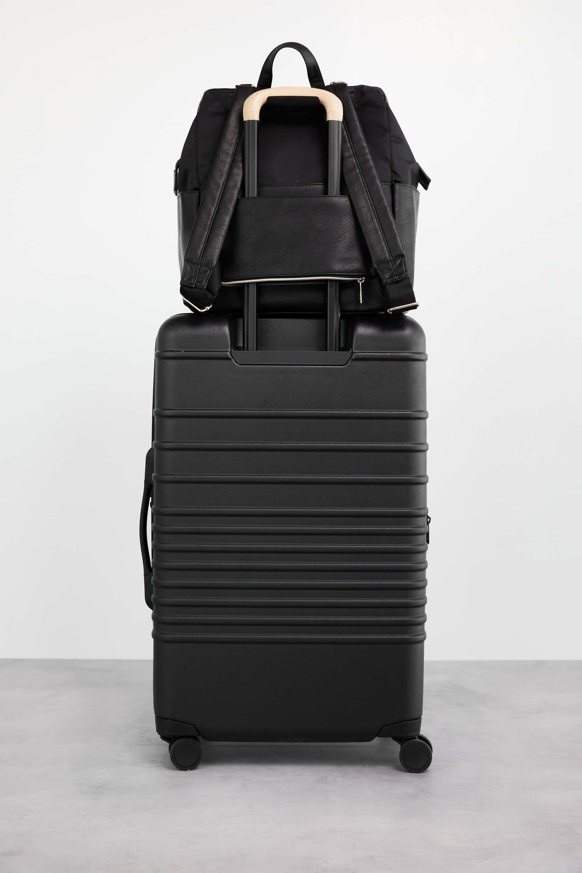 Backpack Diaper Bag Black Trolley Sleeve Luggage Stack