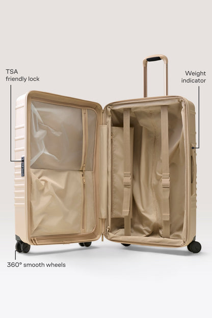 The Large Check-In Roller in Beige