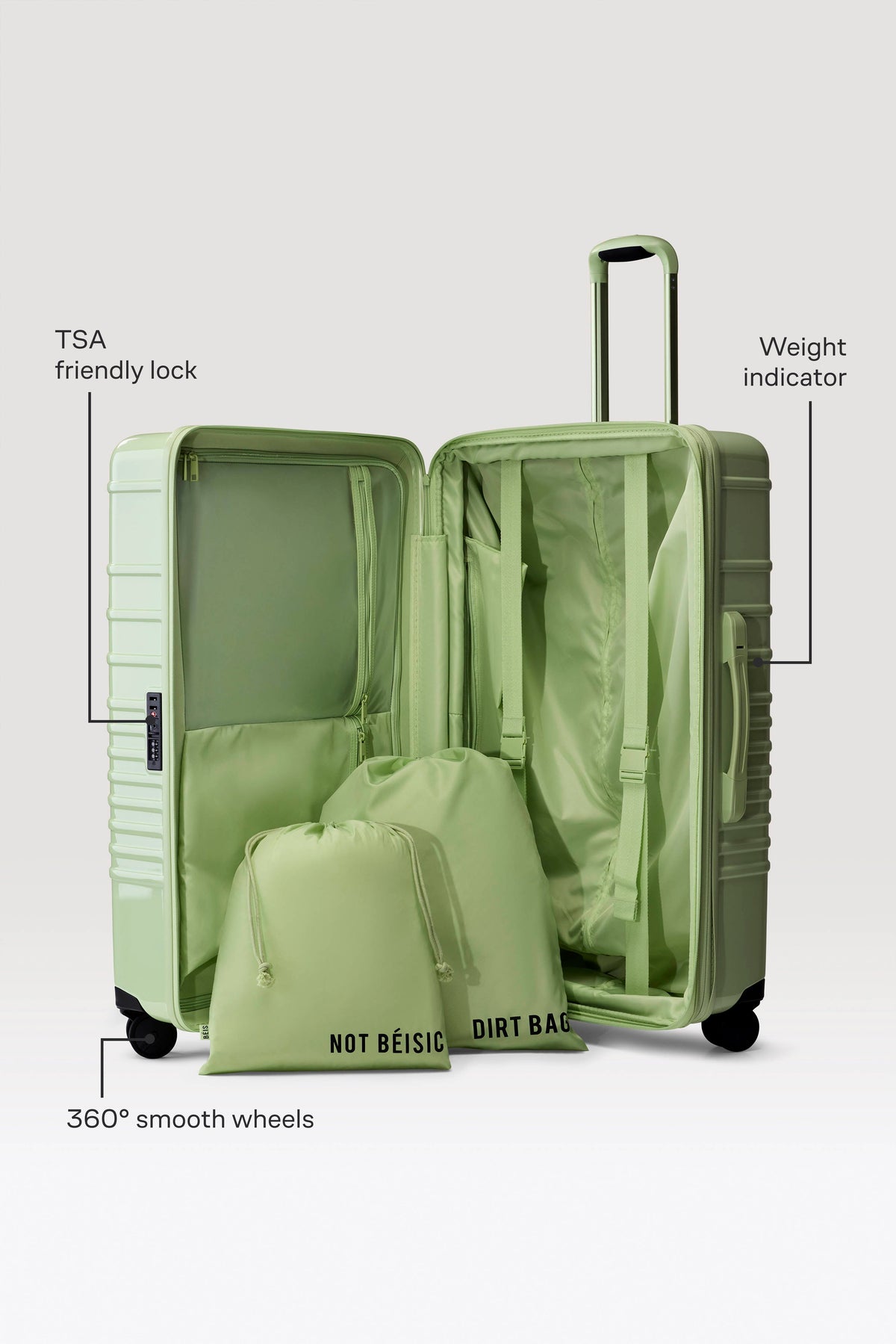 The Large Check-In Roller in Glossy Mint
